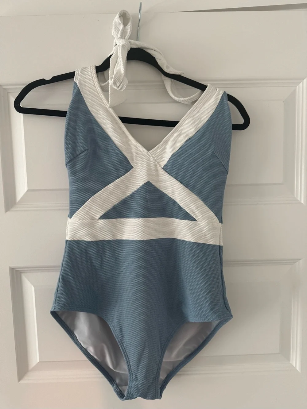 Boden Blue and White One-Piece Swimsuit